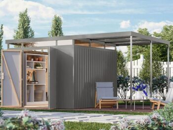 KOVINSKA VRTNA HIKA KARIBU AURUM 3.5 SIVI ALUMINIJ Z 2 M PODALJKOM STREHE